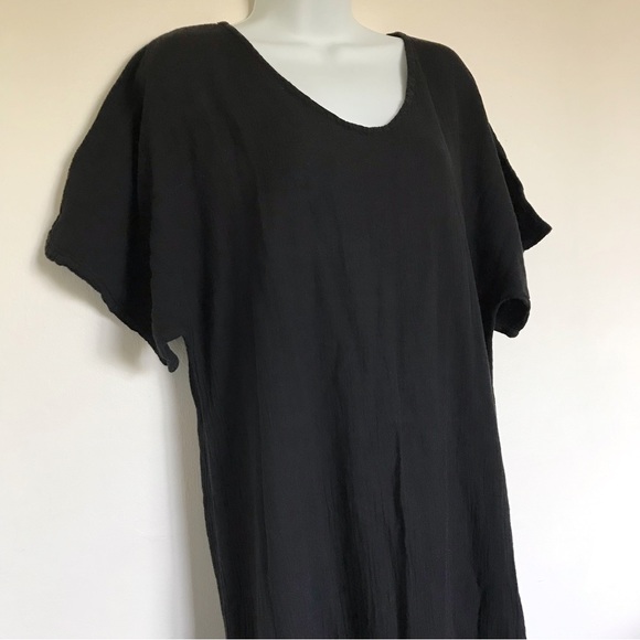 Dunes Relaxed Fashion Black Cotton Maxi Dress Beach Cover Up Resort - Picture 2 of 8